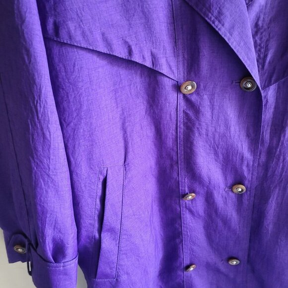 The Water's Edge Vintage Purple Trench Coat size 8 - Picture 9 of 10